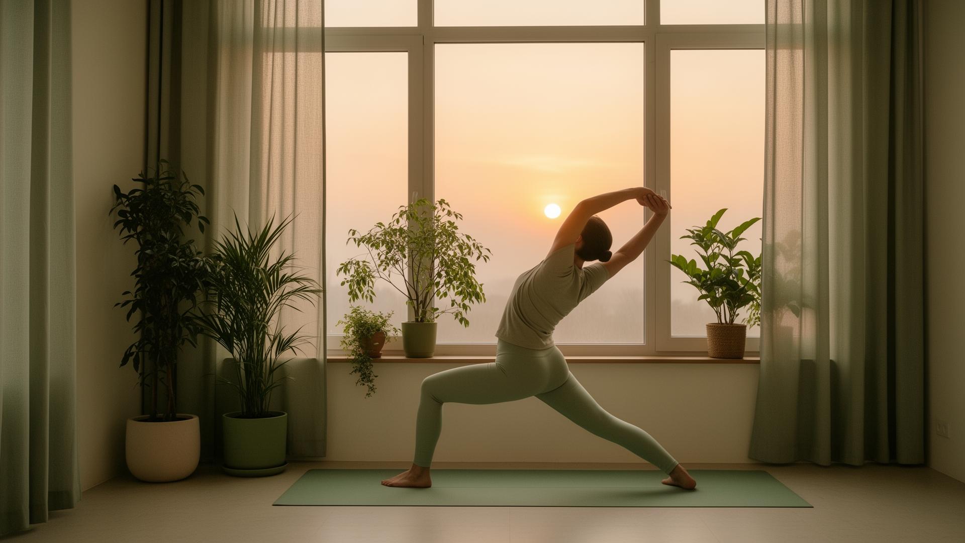 Peaceful morning wellness routine